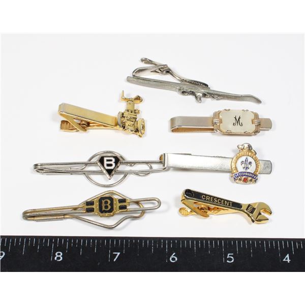 #860 LOT OF ASSORTED VINTAGE TIE CLIPS  FASHION