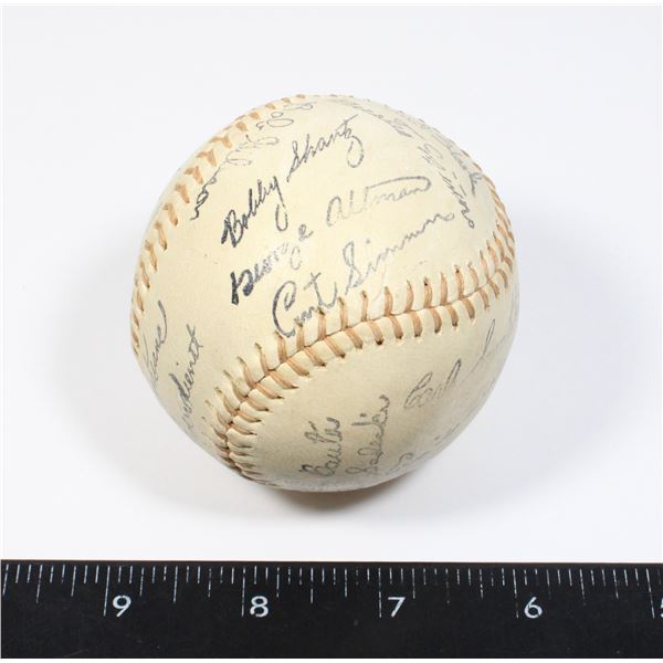 #862 VINTAGE BASEBALL WITH FACSIMILE SIGNATURES