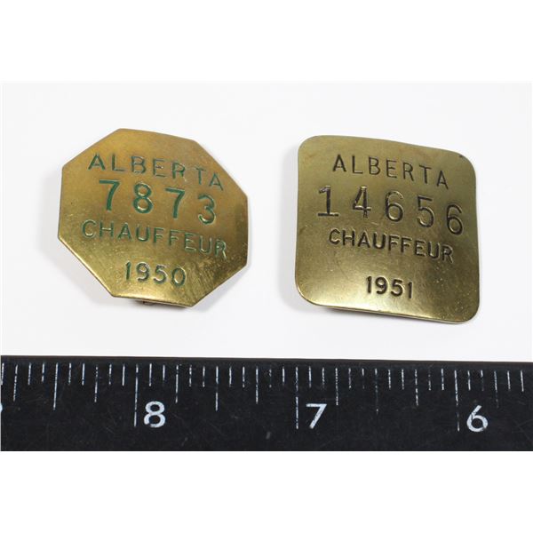 #868  1950 1951 ALBERTA CHAUFFEUR BADGE 14656/7873