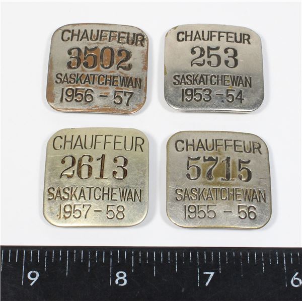 #871 1953 TO 1958 SASKATCHEWAN CHAUFFEUR BADGES
