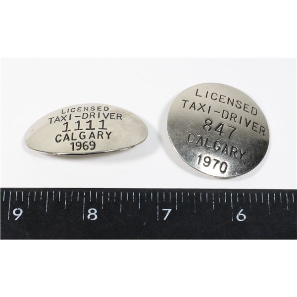 #873 1969 1970 LICENED TAXI-DRIVER CALGARY BADGE