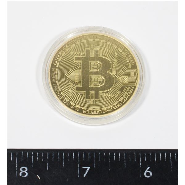 #883 NOVELTY BITCOIN BIT COIN PHYSICAL METAL COIN
