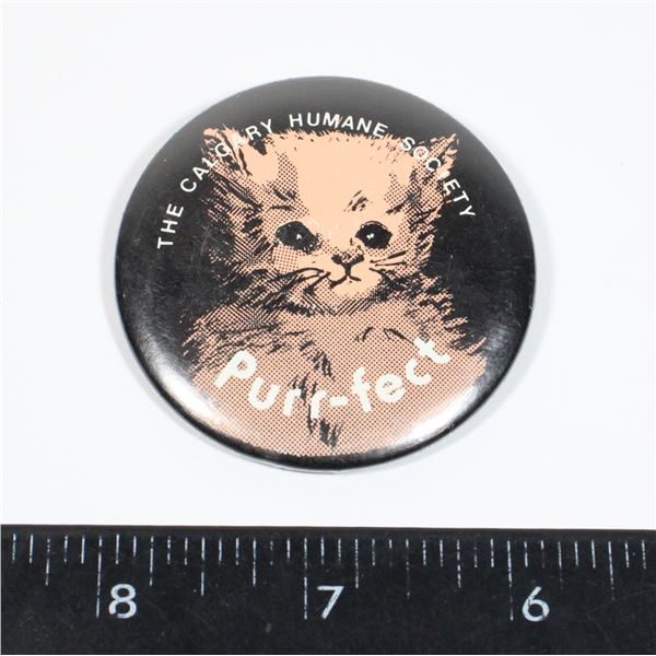 #895 VINTAGE PIN CALGARY HUMANE SOCIETY PURR-FECT