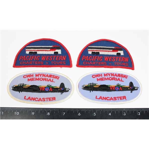 #900 2 PATCH PAIRS LANCASTER BOMBER + PACIFIC WEST