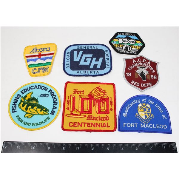#901 LOT 7 ALBERTA CANADA PATCHES ASSORTED TYPES