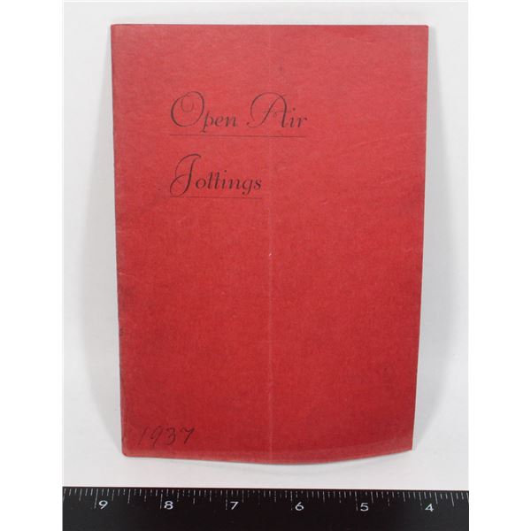 #910 1937 BOOKLET OPEN AIR JOTTINGS BC CANADA