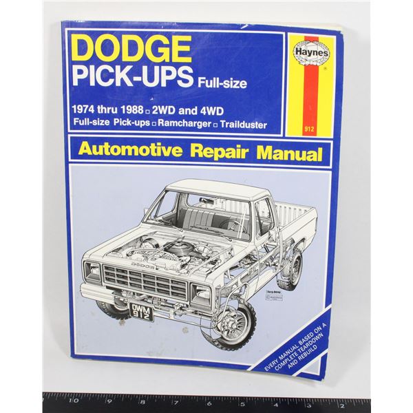 #915 HAYNES DODGE PICK-UPS 1974 THRU 1988 MANUAL
