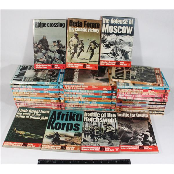 #924 LOT OF 46 BALLANTINE'S WW2 BOOKS SOFTCOVER