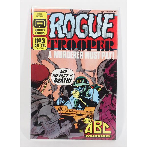 #1021  QUALITY COMICS ROGIE TROOPER #3 DEC 1986