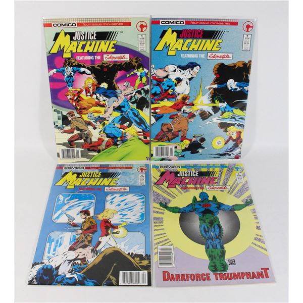 #1147 COMICO COMICS JUSTICE MACHINE  #1-#4 1986