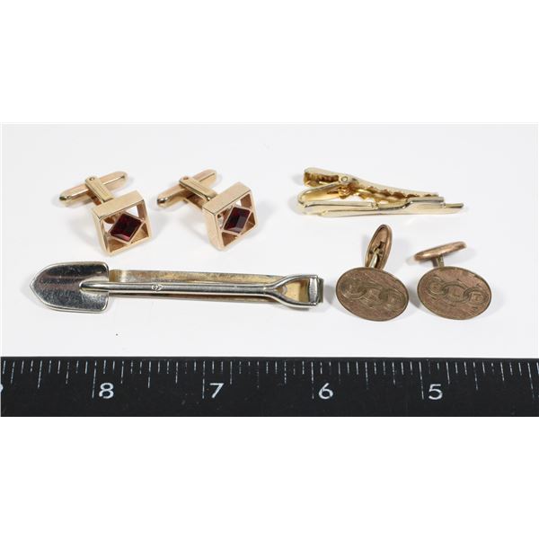 VINTAGE TIE CLIP FASHION SHOVEL SWANK BRAND,