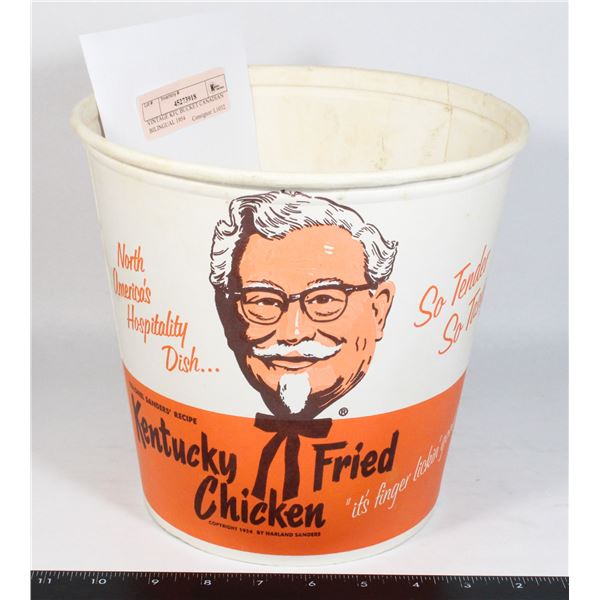 VINTAGE KFC BUCKET CANADIAN BILINGUAL 1954