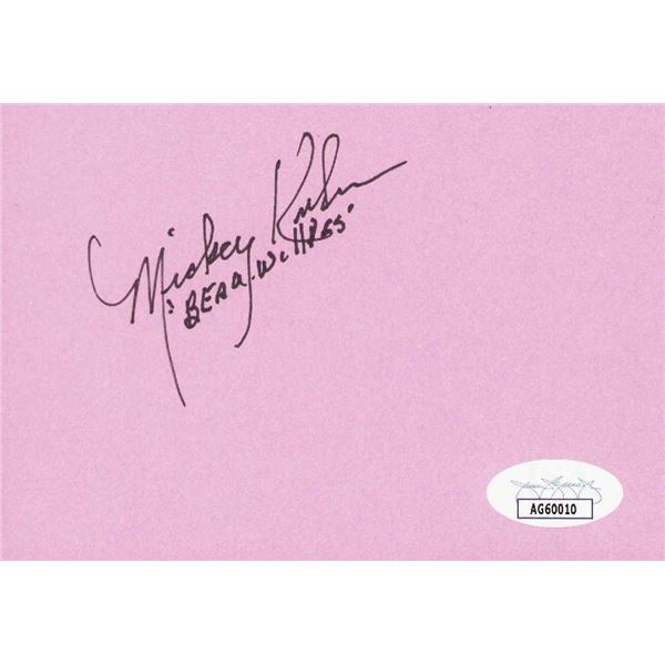 Mickey Kuhn signed album page