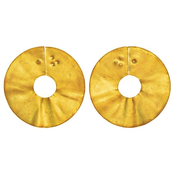 Ancient India: Indus Valley Civilization (mature phase, 2500-2000 BC), gold ornamental diskette