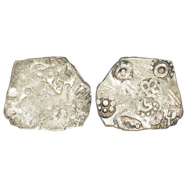 Ancient India: Archaic silver punch-marked coin - middle Ganges valley region, 'Rath hoard' type,