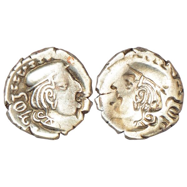 Ancient India: Western Kshatrapas, Kardamaka dynasty, silver drachm of Rudrasena II as Mahakshatrapa