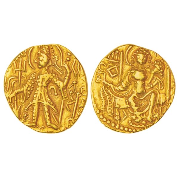 Ancient India: Kushans, gold dinar of Vasudeva II (267-300 AD), Göbl 577, 7.70g.