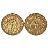Image 1 : Ancient India: Post-Gupta coinage in Bengal, Samatata region - gold dinar of Rajabhata,