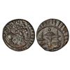 Image 1 : Ancient India: Eastern Chalukyas - alloyed copper coin attributed to Vishnuvardhana I alias Vishamas