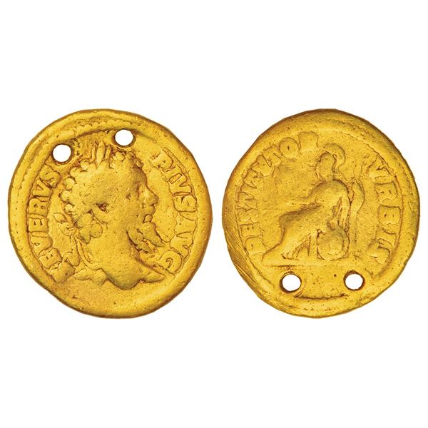 Ancient World: Roman Empire - gold aureus of Septimius Severus (Lucius Septimius Severus)