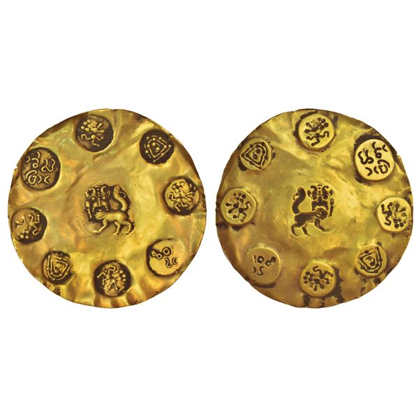 Medieval India: Kakatiyas of Warrangal, Prola I (1052-1076 CE), Gold PMC, One-and-a-Half Gold Gadyan