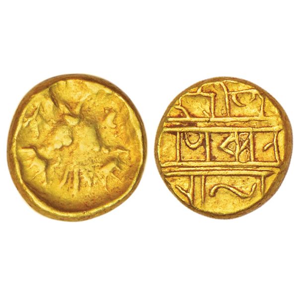 Medieval India: Vijayanagar Kingdom, Tuluva dynasty, gold ½ pagoda of Achutharaya (1529-1542 AD),