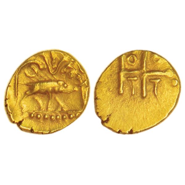 Medieval India: Vijayanagar Empire, gold fanam of Tirumala Raya (1565-1578 AD),