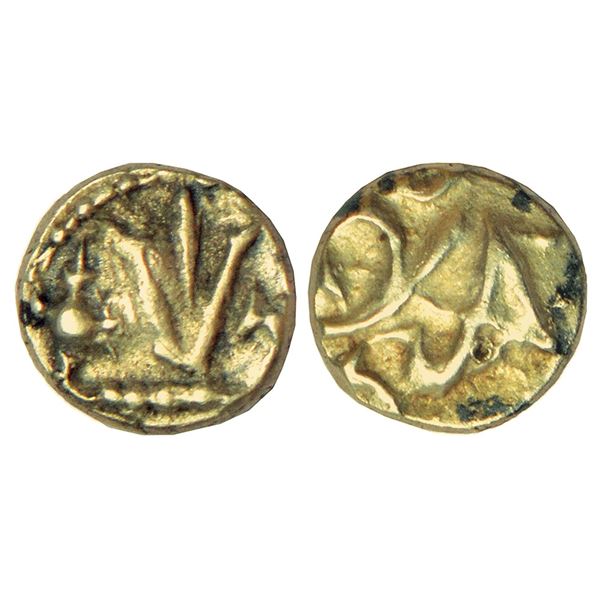 Medieval India: Vijayanagar Empire, late phase as Kings of Chandragiri/Penukonda - gold fanam,