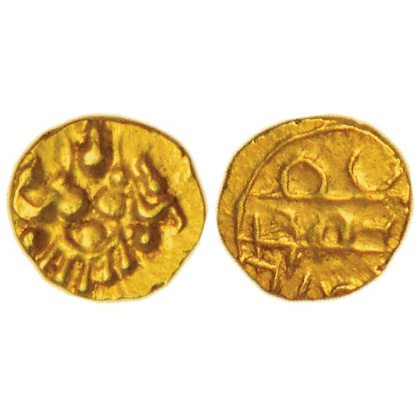 Medieval India: Post-Vijayanagara Polygars, Nayakas in South Andhra area, gold 'Apranji' fanam,