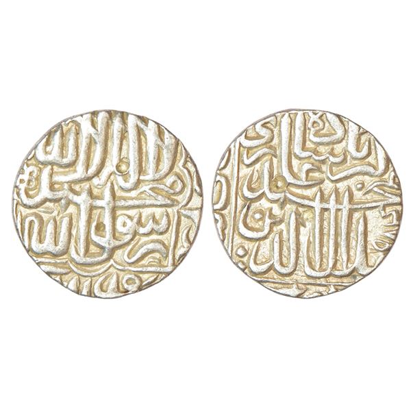 Mughals: Akbar (1556-1605 AD), silver rupee, Dar ul-Khilafat Agra mint, AH 984, KM 80.1,