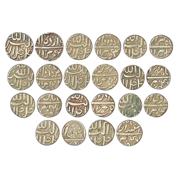 Mughals: Akbar (1556-1605 AD), silver rupee (11), set of 11 different months, Berar mint,