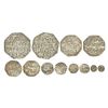 Image 1 : Independent Kingdoms: Assam, Gaurinath Simha (1780-1795 AD), set of 6 silver coins, rupee, SE 1704,