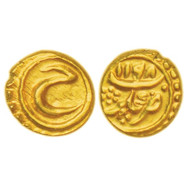 Independent Kingdoms: Mysore, Tipu Sultan (1787-1799 AD), gold fanam, Nagar mint, AH 1198, KM 108,
