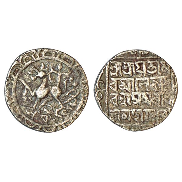 Independent Kingdoms: Tripura, Amara Manikya (1577-1586 AD), silver tanka, with citing Queen Amara