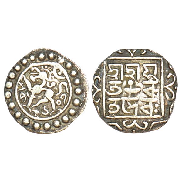 Independent Kingdoms: Tripura, Ratna Manikya II (1695-1712 AD), silver ¼ tanka, SE 1607, R&B T224,