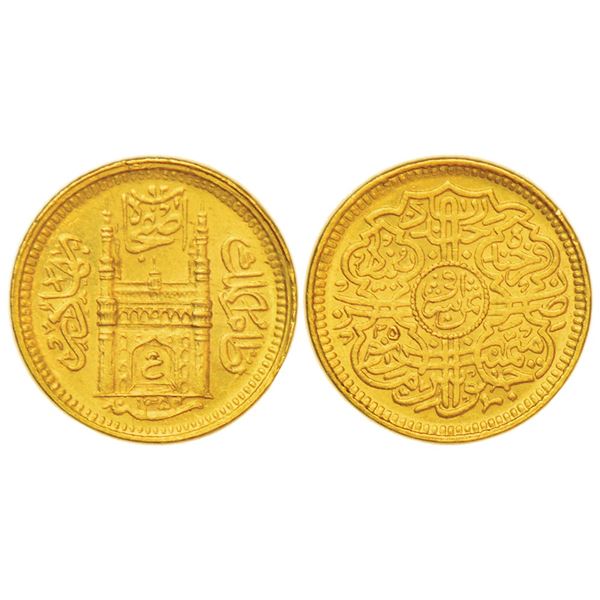 Princely States: Hyderabad, Mir Usman Ali Khan (1911-1948 AD), gold ⅛ ashrafi, Farkhanda Bu