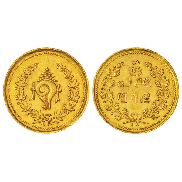 Princely States: Travancore, Tulabharam, gold pagoda, ND (1870-1931 AD), KM X11, 2.54g.