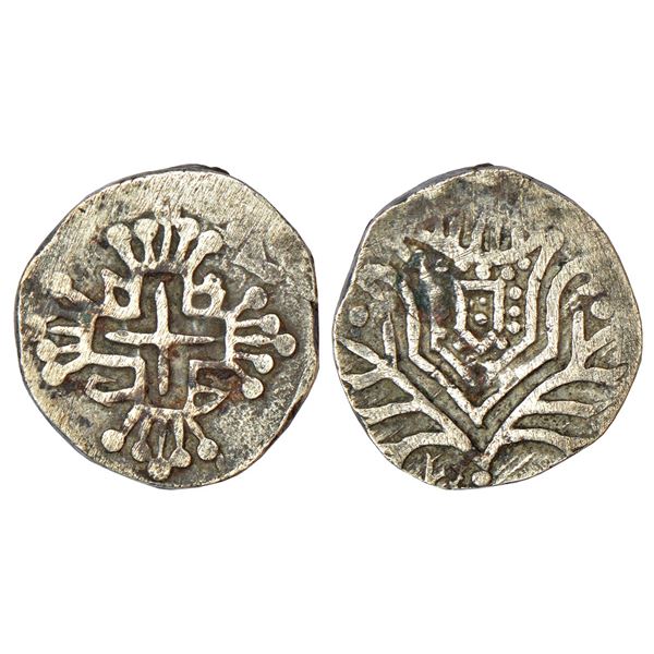 Portuguese India, D. Pedro II (1683-1706 AD), Diu, silver xerafim, ND, KM 5 11.64g.