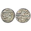 Image 1 : Madras Presidency, Machhalipatan mint (off flan), Mughal style, silver ½ rupee, in the name of Alamg