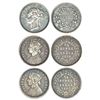 Image 1 : British India: Victoria Queen/Empress, silver ¼ rupee (3), Bombay mint, 1840, continuous legend,