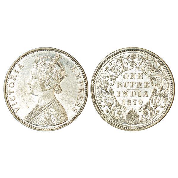 British India: Victoria Empress, silver rupee, 1879, Bombay mint, A3/II(iv)/dot, PR 153; GK 462.
