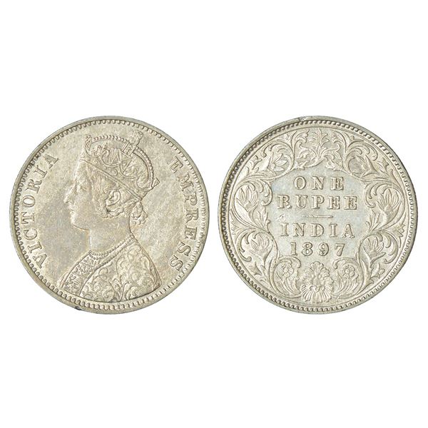 British India: Victoria Empress, silver rupee, 1897, Calcutta mint, C3/I(i)/'C' incused, PR 136; GK