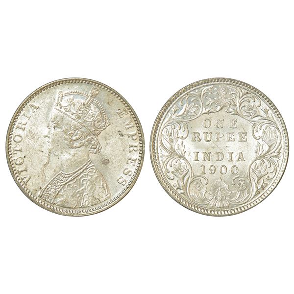 British India: Victoria Empress, silver rupee, 1900, Bombay mint, A3/I/'B' incused, PR 186; GK 589.