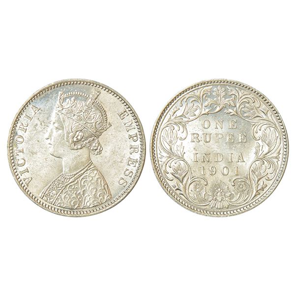 British India: Victoria Empress, silver rupee, 1901, Bombay mint, A3/I/'B' incused, PR 187.