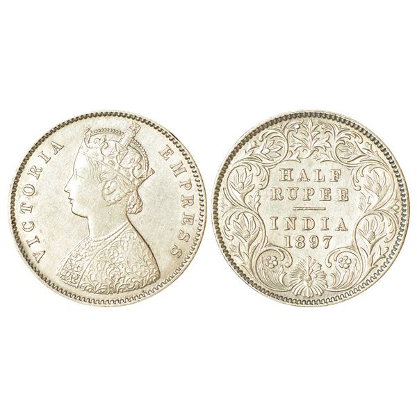 British India: Victoria Empress, silver ½ rupee, 1897, Calcutta mint, A/I/'C' incused, PR 280; GK 65