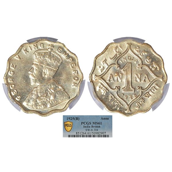 British India: George V, cupro-nickel 1 anna, 1925, Bombay mint, dot, PR 953; GK 1154.