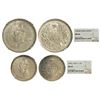 Image 1 : British India: George VI, half silver coins (2), 1x rupee, 1942, Bombay mint, B(a)/II/diamond, GK 12