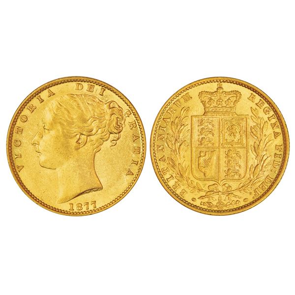 Foreign: Australia, Victoria, gold sovereign, Sydney mint, 'S' mintmark, 1877, KM 6, 7.95g.