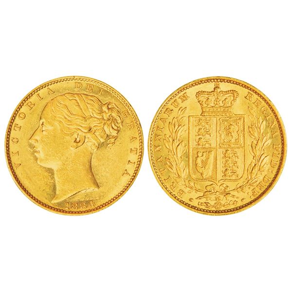 Foreign: Australia, Victoria, gold sovereign, Melbourne mint, 'M' mintmark, 1884, KM 6, 7.97g.