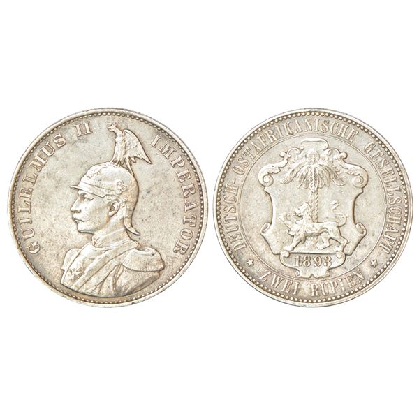 Foreign: German East Africa, Wilhelm II (1888-1918 AD), silver 2 rupien, 1893, KM 5, 23.24g.
